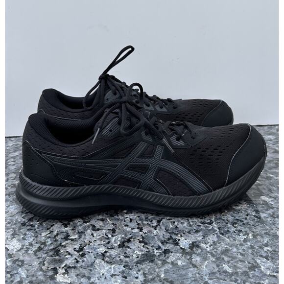 Asics Gel Contend 9 Mens Size 12 Wide Triple Black Mesh Running Sneakers Shoes. main image 5